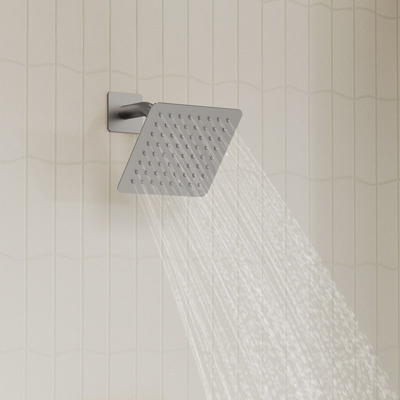 Stainless Steel Rainfall Shower Head, Single-Function Shower Faucet with Pressure-Balanced Valve