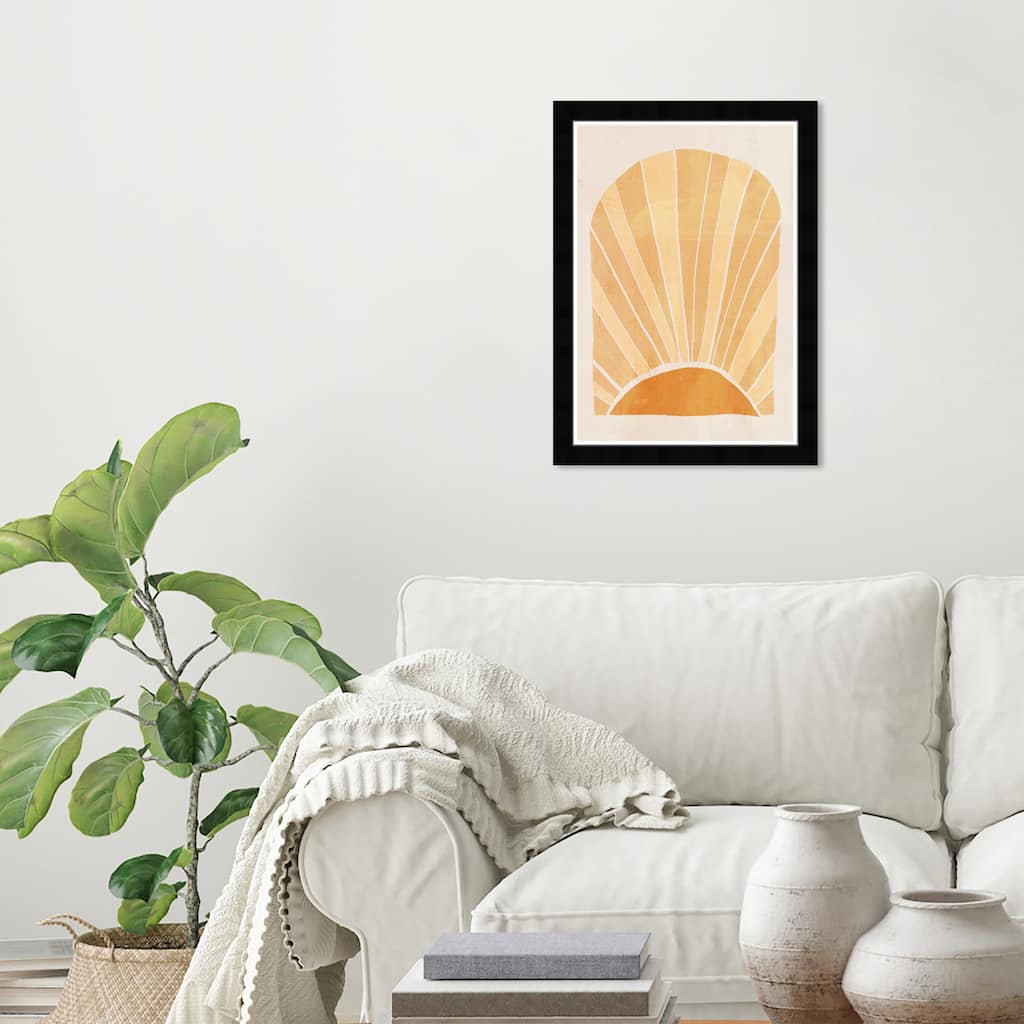 Wynwood Studio Prints Astronomy and Space Vibrant Sunrise Yellow and Mid-Century Modern Wall Art Canvas Print