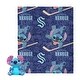 preview thumbnail 5 of 27, NHL Slapstick Stitch Hugger Pillow & Silk Touch Throw Blanket Set 40x50 inches - Seattle Kraken