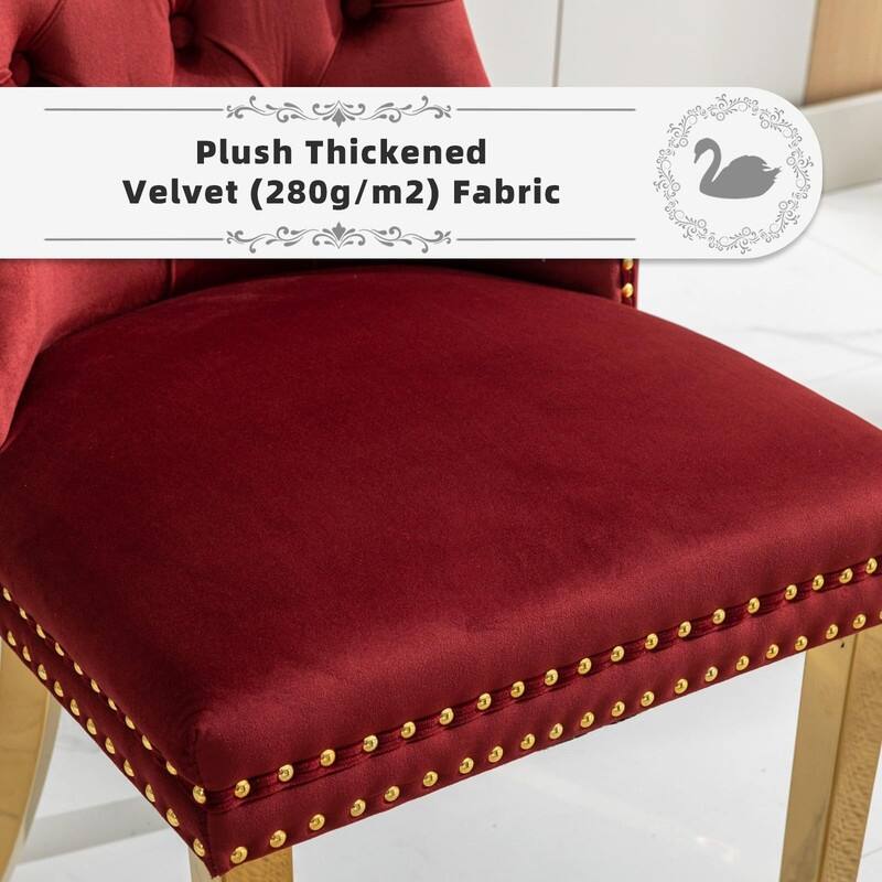 Tufted Naliheads Solid Wood Upholstered Dining Chairs (Set of 4)