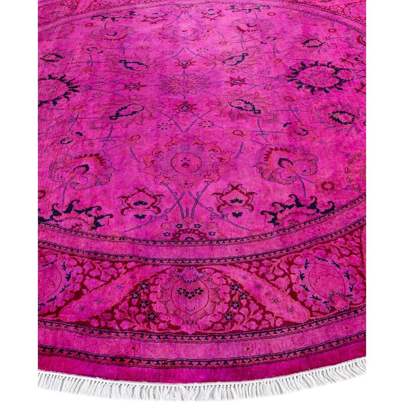 Overdyed One-of-a-Kind Hand-Knotted Area Rug - Pink - 8' 1" x 8' 1"