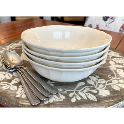 Red Vanilla Antique White Set of 4 Coupe Bowls