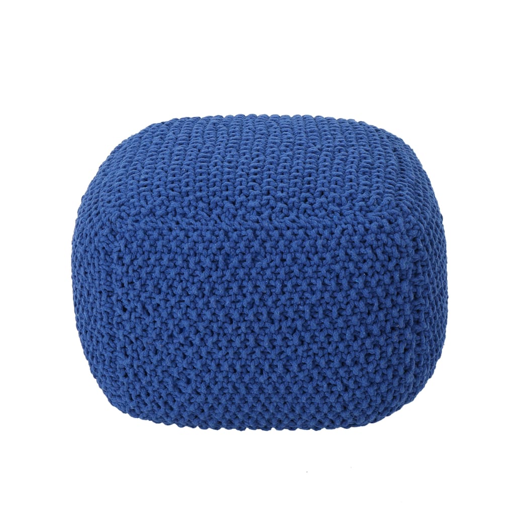 Comfortable Knitted Cotton Pouf Cube for Relaxation and Decoration