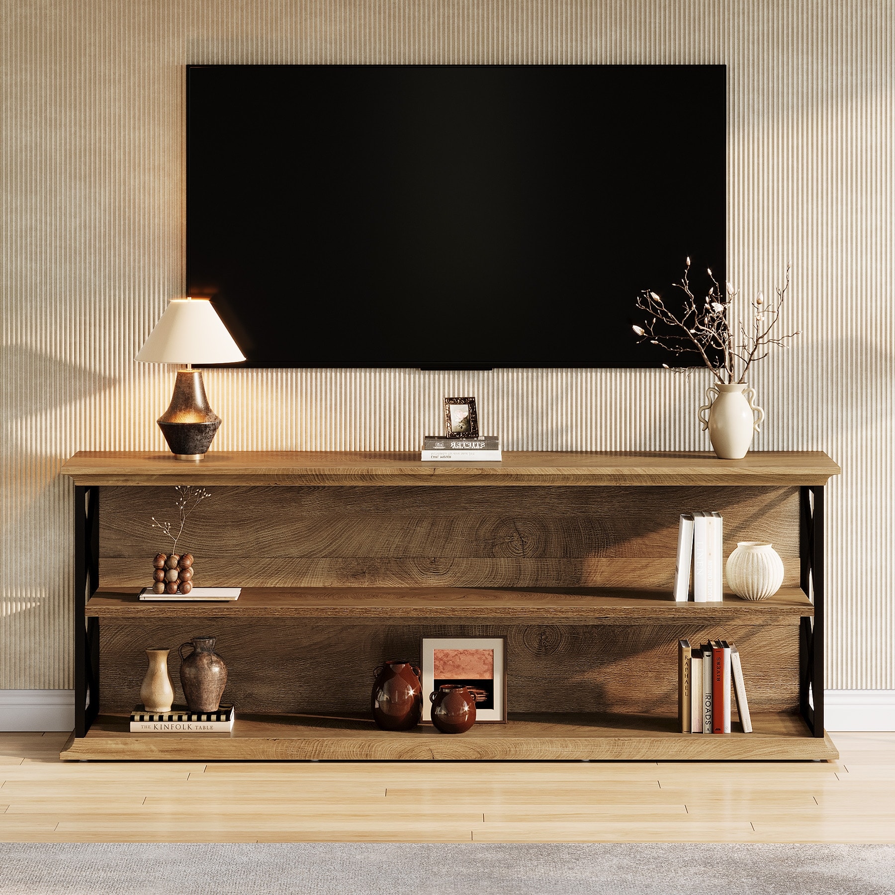 その他 LIVE TV - WORLD ON DEMAND STB TV-Stand-for-75-Inch-TVs,-63-
