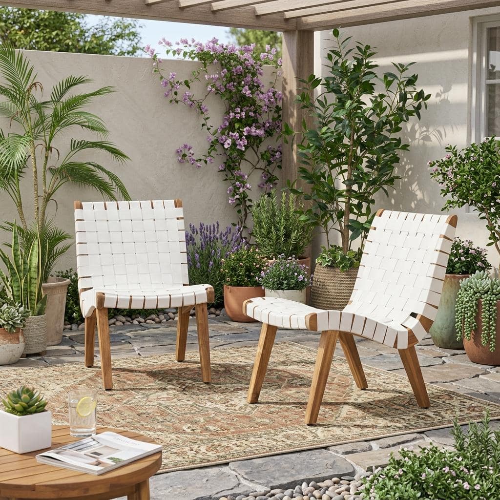 ransitional style of this lounge chair set