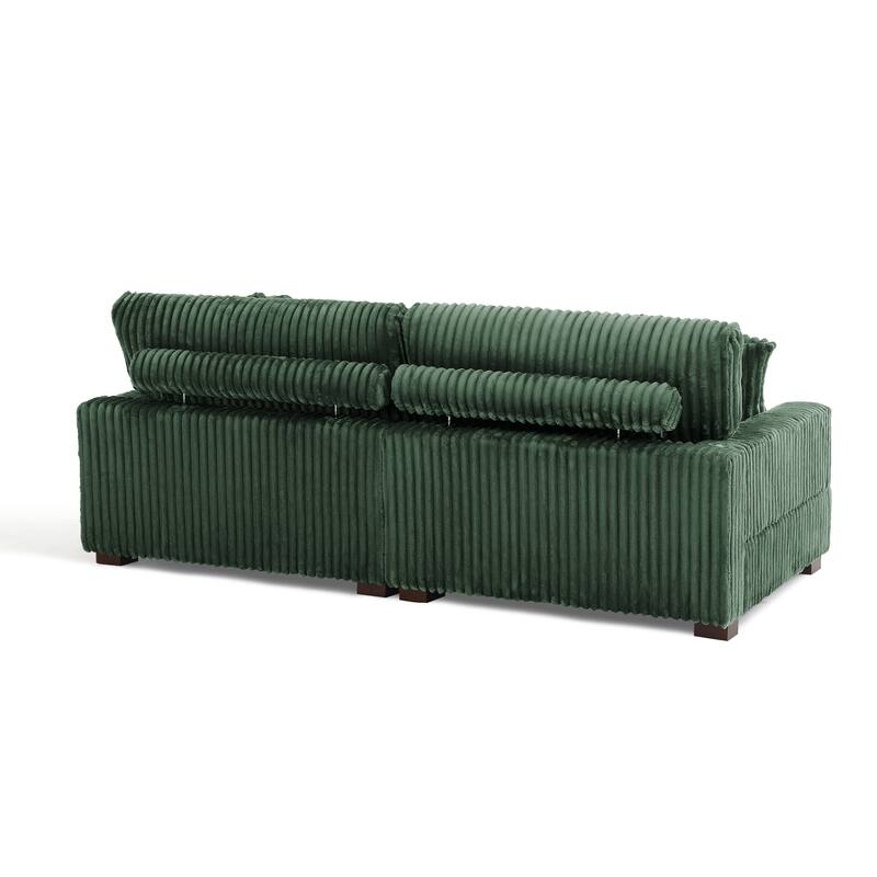 Plush Corduroy Modular Sectional Sofa Comfy Couch