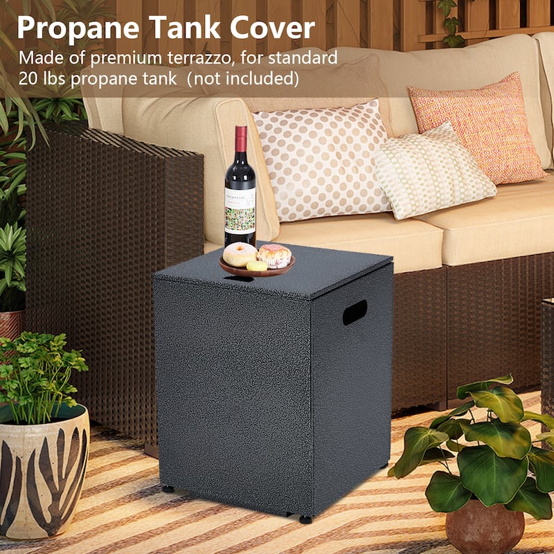 Outdoor 36/48''Propane Gas Fire Pit Table with 16in Tank Cover