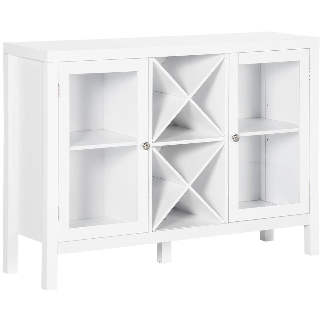 Coffee Bar Cabinet Sideboard, Buffet Sideboard Table, Display Cabinet Coffee Bar Cabinets, 4 Drawers & 2 Doors Kitchen Cupboard