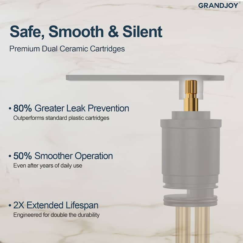 GRANDJOY 2-Pack High-Arc Bathroom Vanity Faucet, Single Hole Installation
