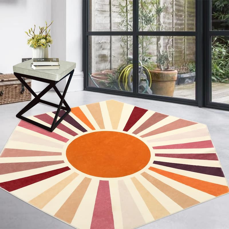 Garvee Rainbow Sol Kids Area Rug