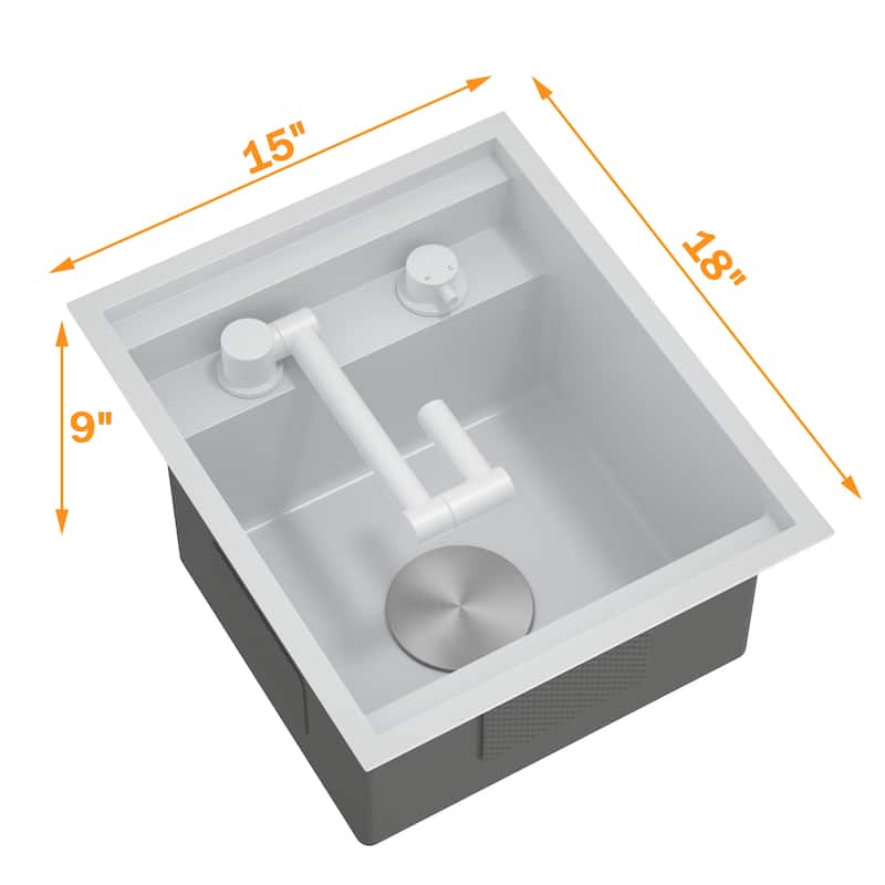Black/SILVER/WHITE RV Sink with faucet and a foldable tap inside