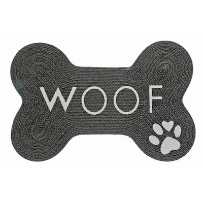 Braided Cotton Bone Shape Pet Mat (Woof Paw)