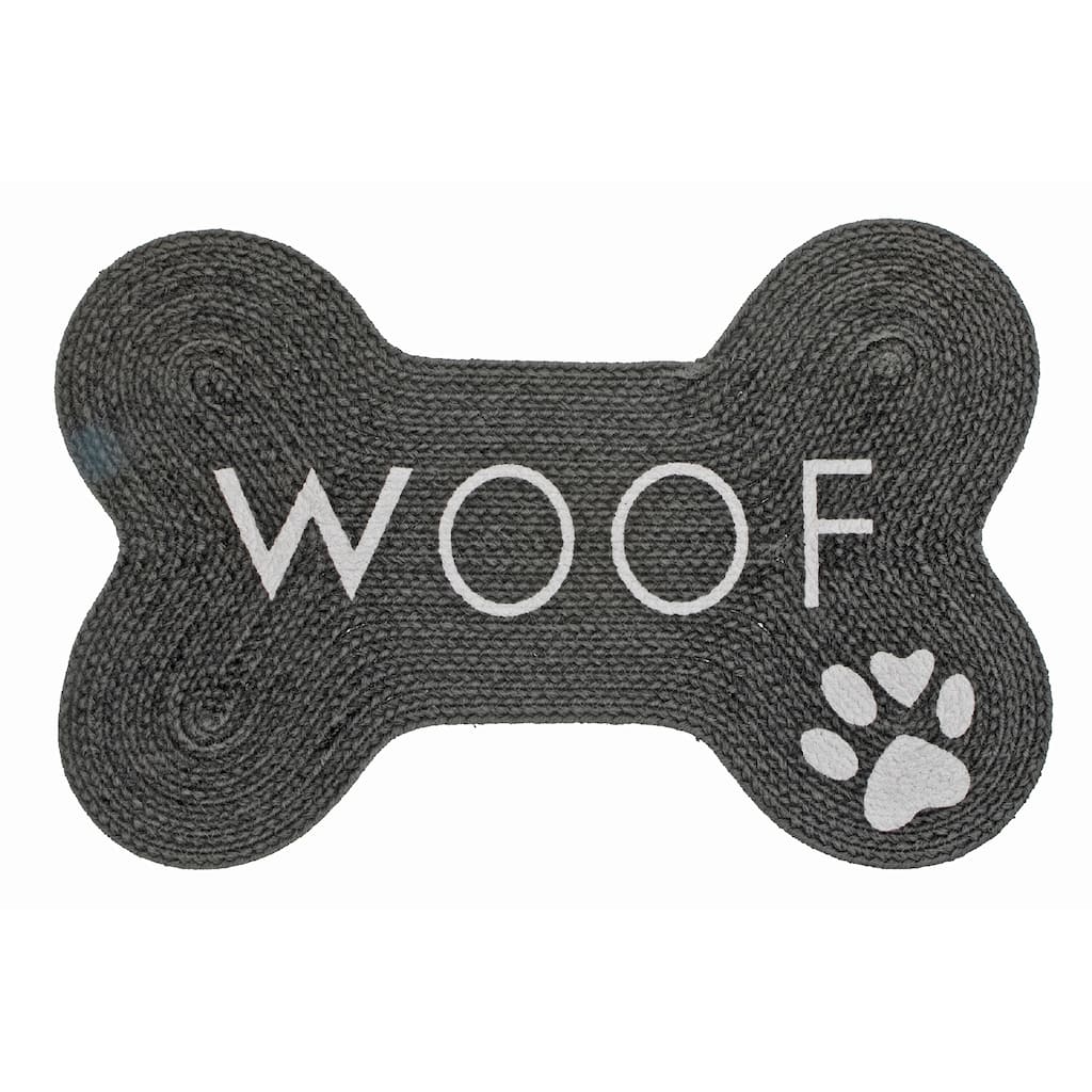 Braided Cotton Bone Shape Pet Mat (Woof Paw)