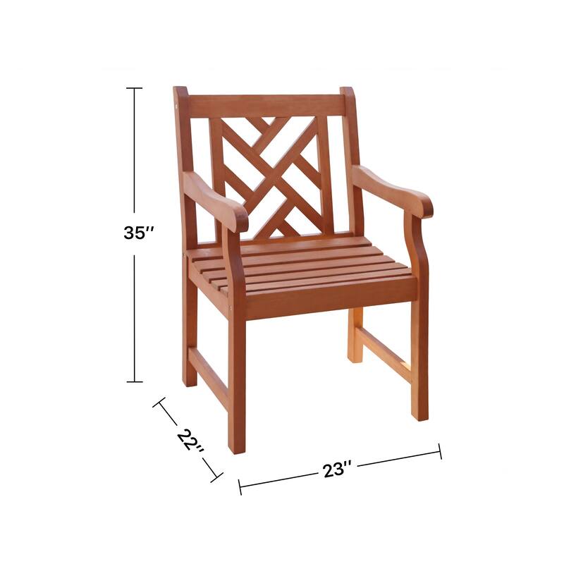 Exquisite Tropical Wood Patio Armchair