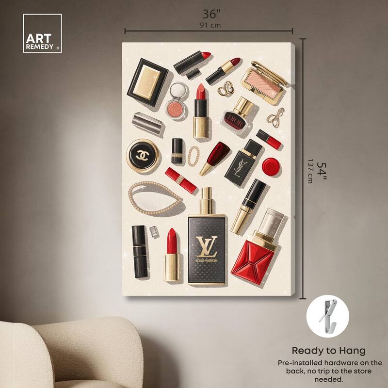 Luxury Makeup Collection Canvas by Art Remedy, Gallery Wrapped