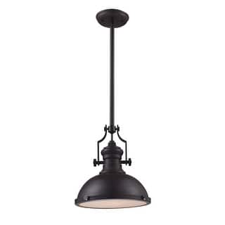 Elk Home Chadwick Oiled Bronze With Metal Shade 1 Light Pendant