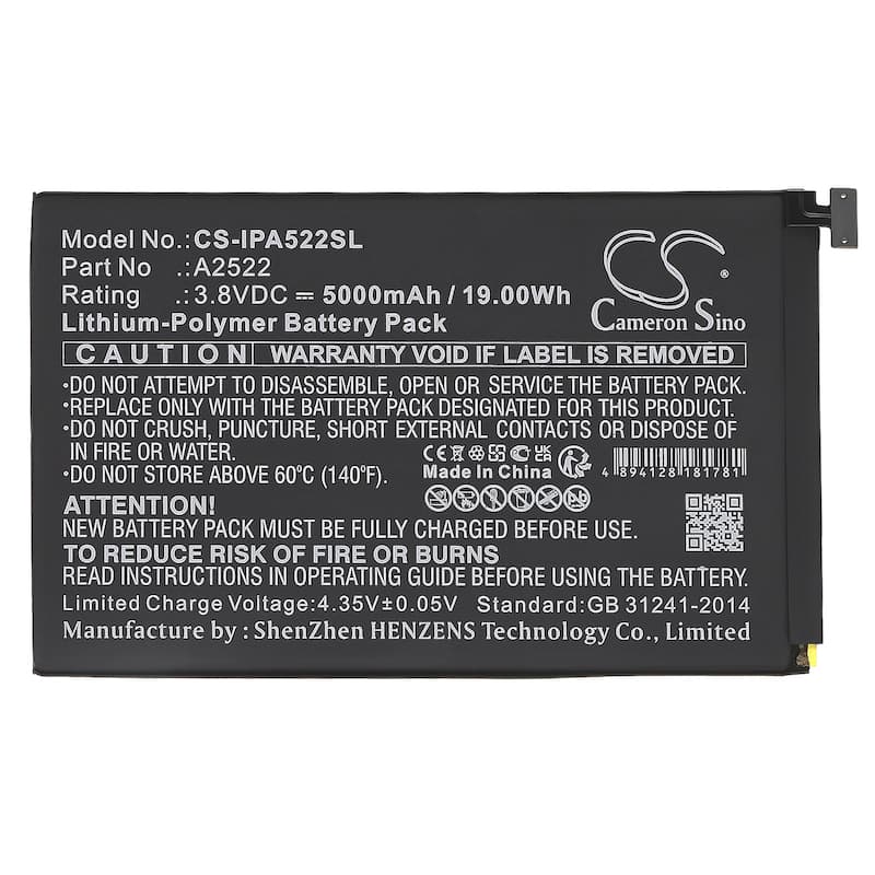 Battery for Apple A2567 A2568 A2569 iPad Mini 6 A2522 Tablet CS-IPA522SL 3.8v - Black