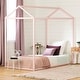 preview thumbnail 31 of 29, South Shore Sweedi Framed House Bed Accent for Twin-size Bed Pink