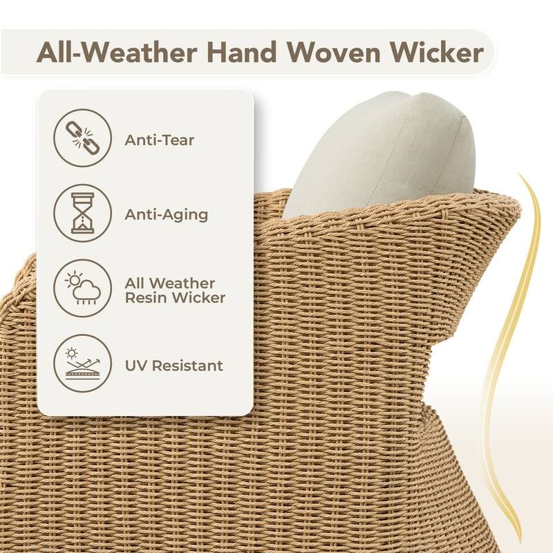 Spruce & Spring Patio Fruniture Outdoor Swivel Chair and Side Table