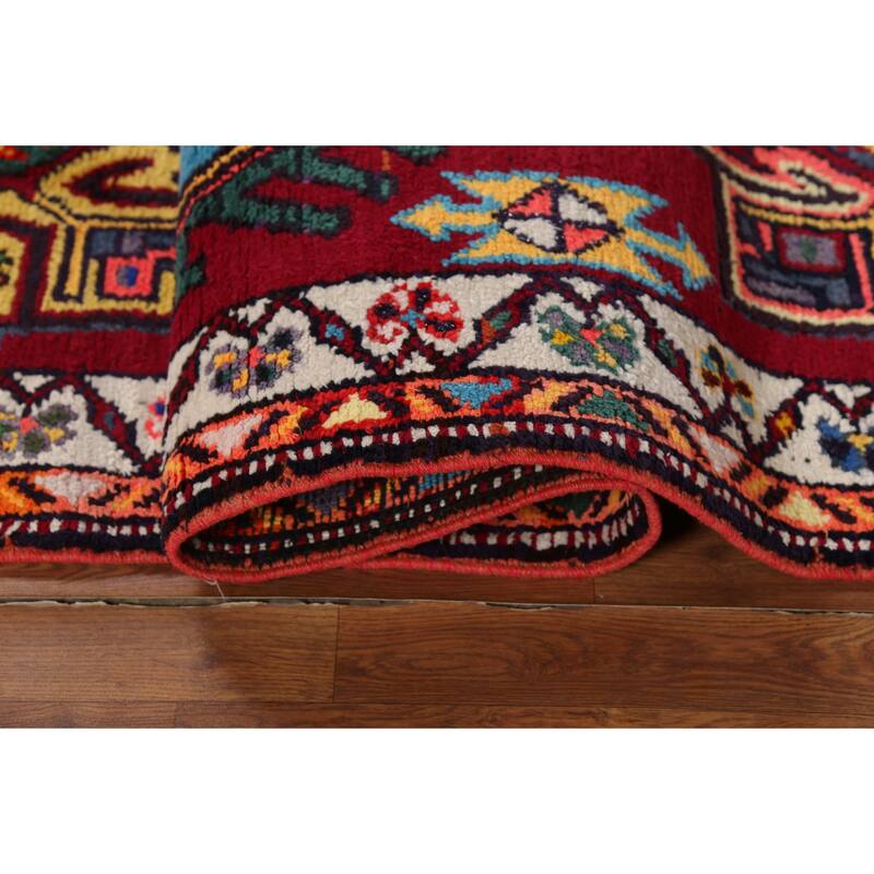 Geometric Anatolian Turkish Vintage Runner Rug Handmade Silk Carpet - 2'11"x 13'3"