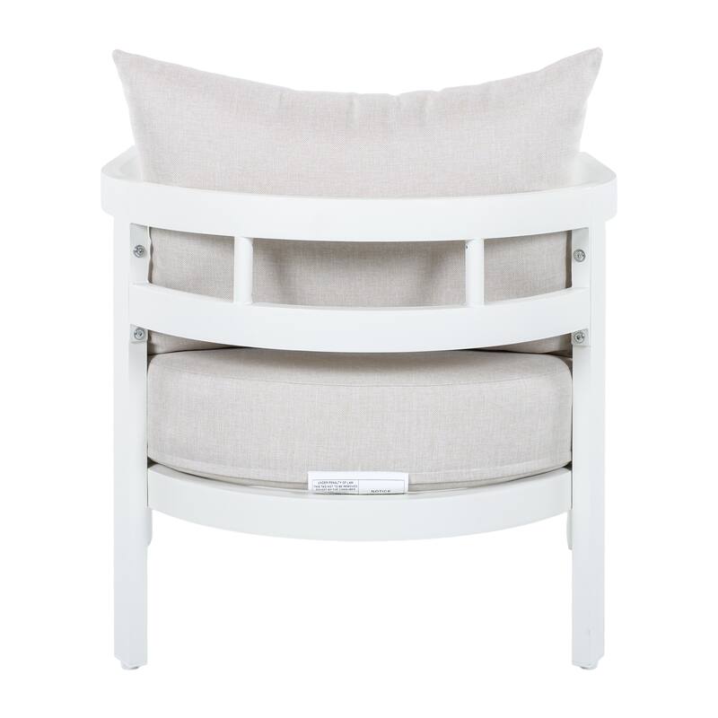 Christopher Knight Home - Modern 27.6" Outdoor Curved Back Patio Club Chair with Aluminum Frame & Water-Resistant Cushions