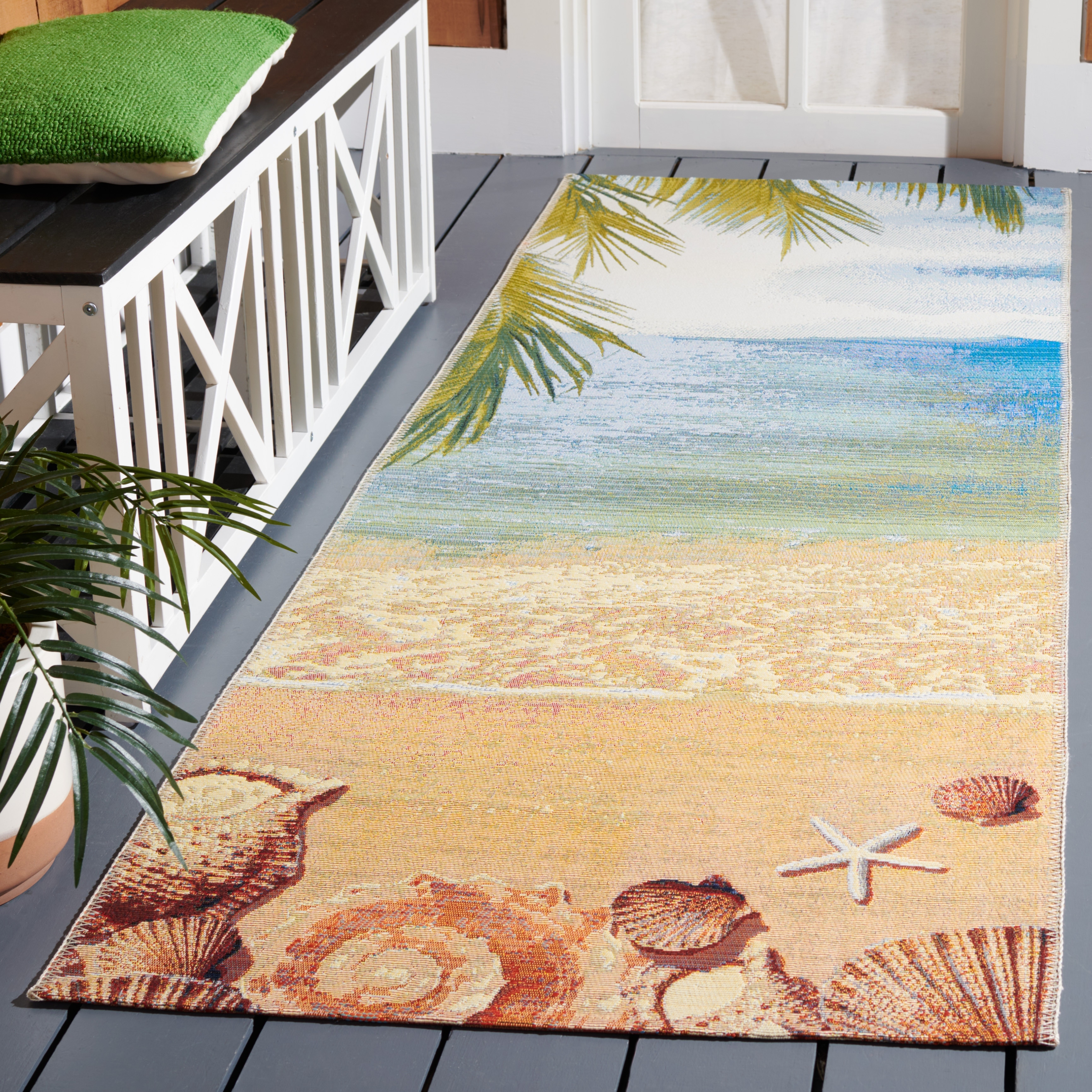 Liora Manne Patio La Palma Indoor Outdoor Area Rug Dusk 6'6 X 9'3, 6'6
