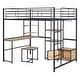preview thumbnail 10 of 9, Full Size Loft Bed with Desk, Wardrobe, Shelves and Cabinet, Black