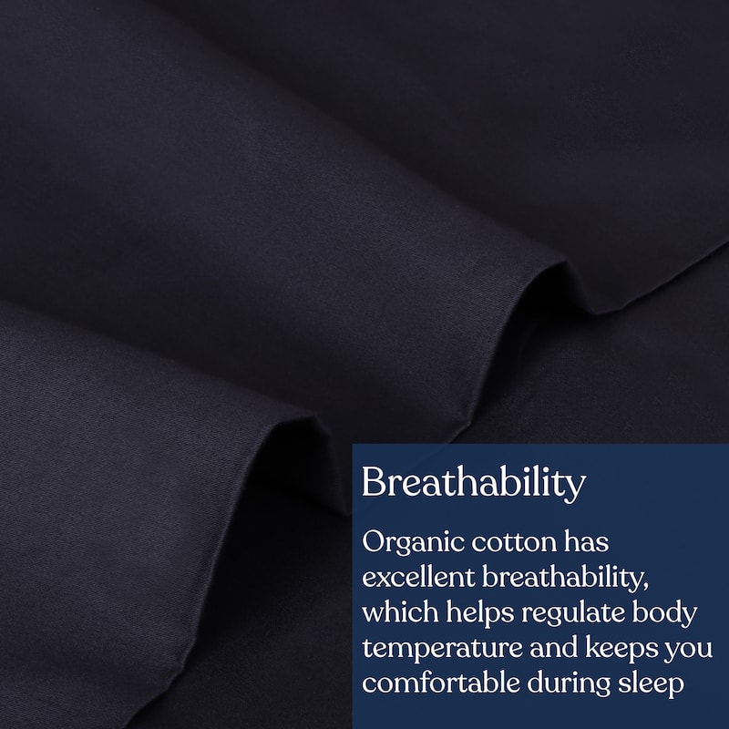 Delara GOTS Certified 100% Organic Cotton Flat sheet, 400TC Long Staple Cotton, Ultra Soft, Moisture-Wicking,Smooth & Breathable