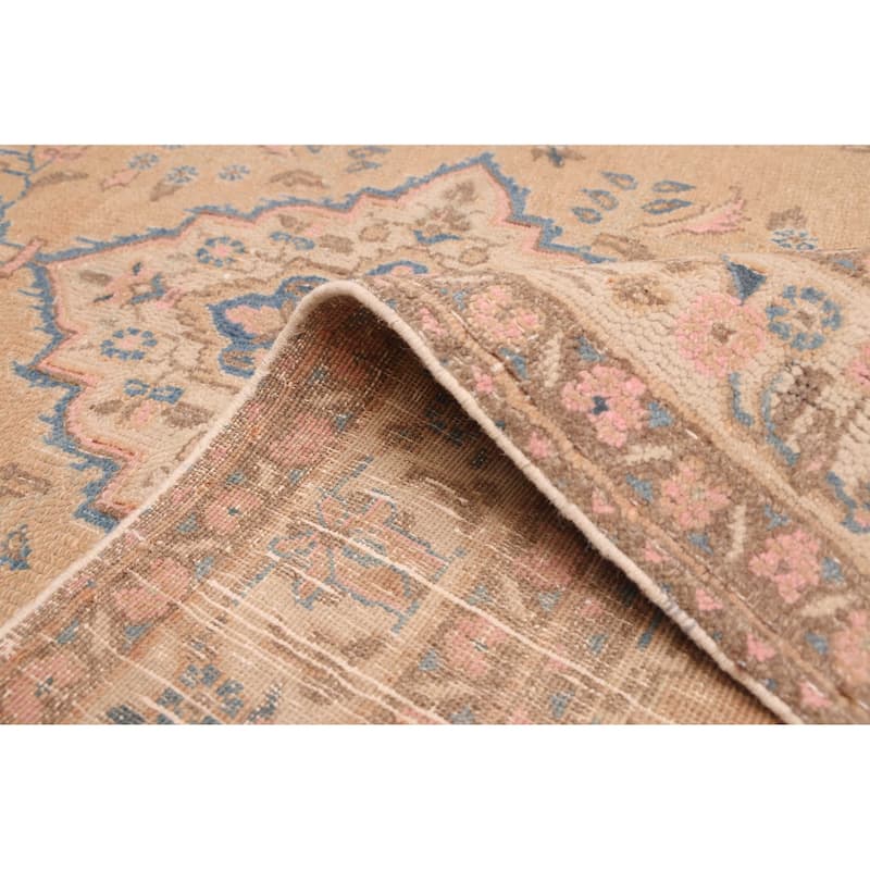 ECARPETGALLERY Hand-knotted Antalya Vintage Tan Wool Rug - 4'3 x 6'5