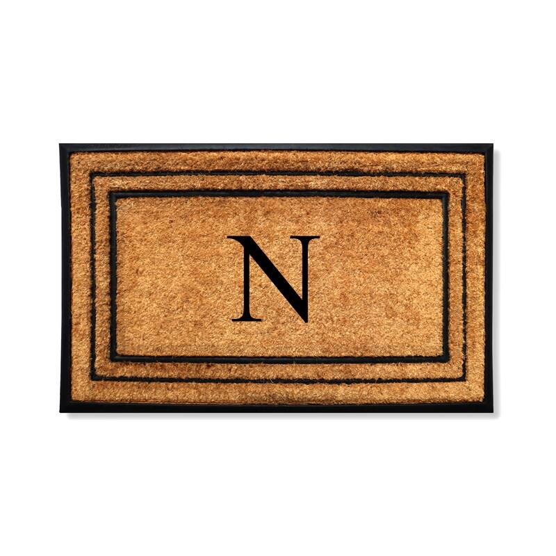 A1HC Natural Coir & Rubber Door Mat, Heavy Duty, Dirt Trapping, Long-Lasting Entrance Doormats,Thick & Durable Outdoor Entry Mat - 18" X 32" - N