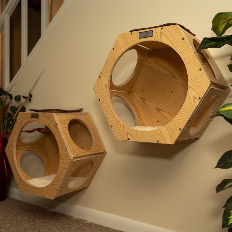 Real Wood Wall Series Set of Two Natural Wood Wall Tree Additions - Natural