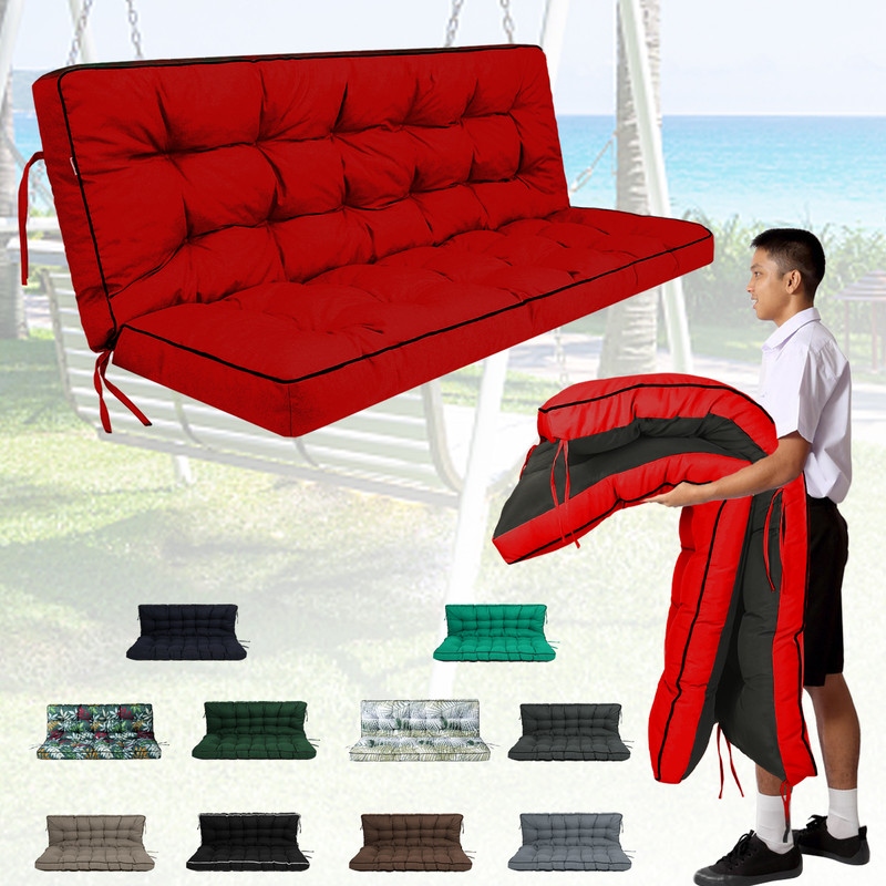 Outdoor Swing Cushions 55 inch Waterproof Porch Swing Cushions 3 Seater Replacement with Backrest 4 Thicken Bench Cushion Bed Bath Beyond 40759256