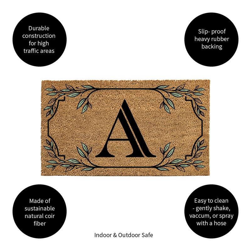 28 in. x 16 in. Monogram Coir Mat, Letter "A"