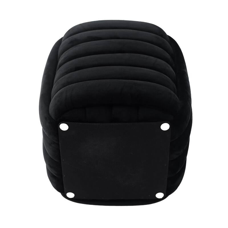 Modern Velvet Cube Knot Accent Stool with Layered Cushion Design