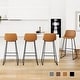preview thumbnail 32 of 49, LUE BONA Modern Faux Leather Metal Frame Counter Height Bar Stools (Set of 4)