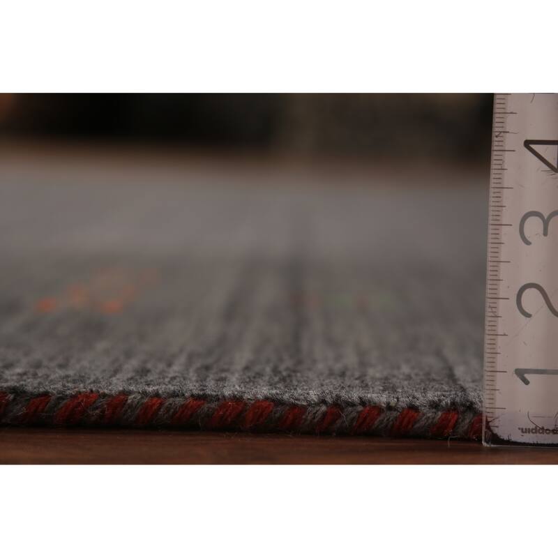 Gabbeh Oriental Area Rug Hand-Knotted Wool Carpet - 8'4"x 9'10"