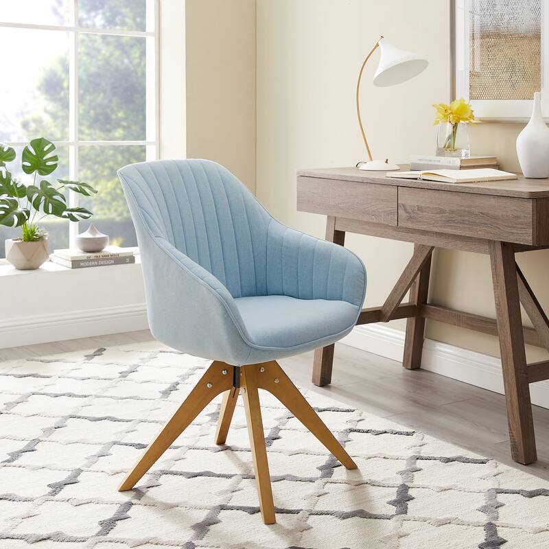 Art Leon Classical Swivel Office Accent Chair with Wood Legs