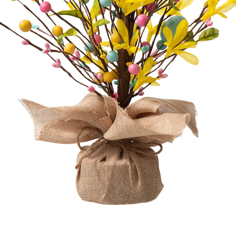 Glitzhome 18"H Easter Eggs Blossom Table Tree Spring Artificial Plants Centerpieces