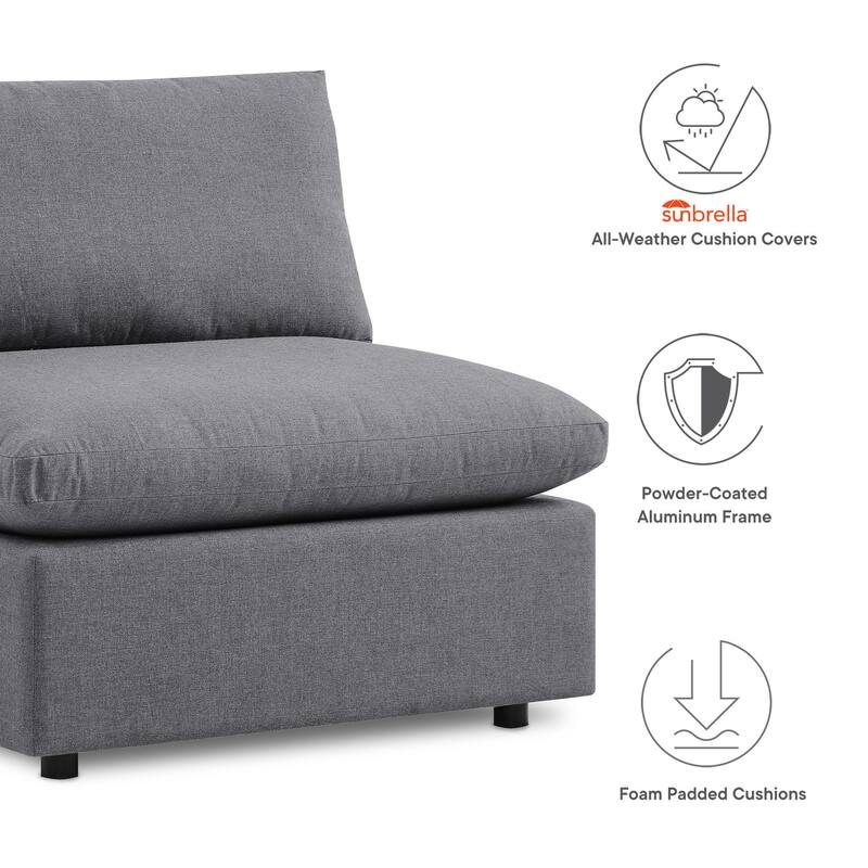 Commix 5-Piece Sunbrella® Outdoor Patio Armless Sectional Sofa