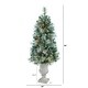 preview thumbnail 2 of 3, 4.5' Artificial Christmas Tree with 100 Lights in Decorative Urn