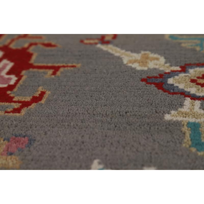 Hand Knotted Oriental 100% Wool Carpet Transitional All-Over Greys & Charcoal Oushak Area Rug - 10' 1'' X 8' 2''