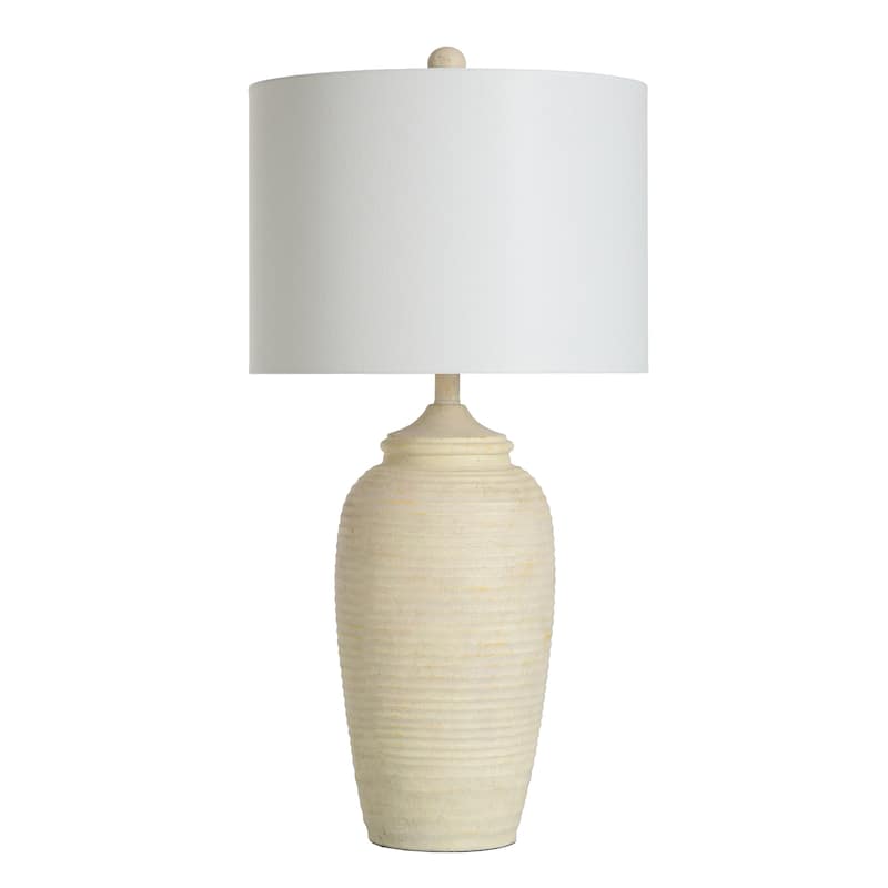 Charlotte Polyresin Table Lamp - Linen Shade - Multi-Cream