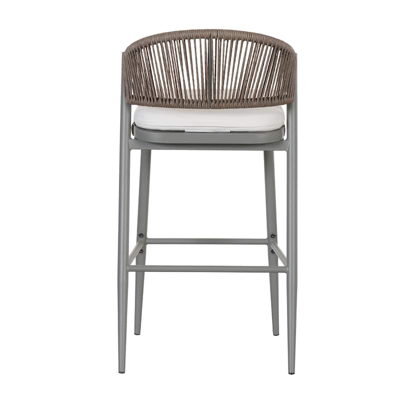 Christopher Knight Home - Beverly Outdoor Barstools with Scallop Backrest (Set of 4) - Iron