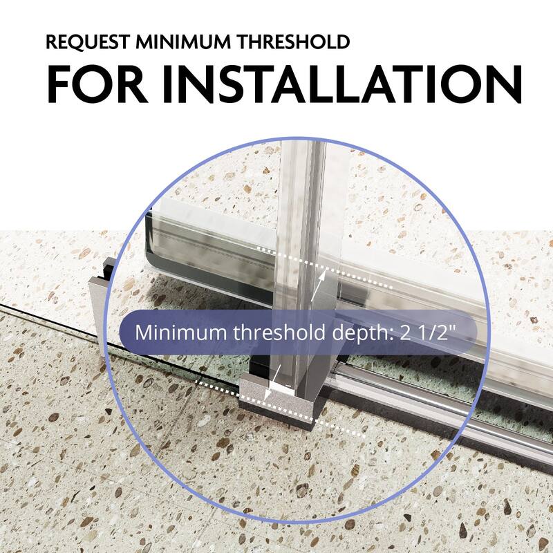 Glassic SI Series 44" - 48" W x 75" H Contemporary Frameless Single Sliding Shower Doors With 3/8" Clear Tempered Glass