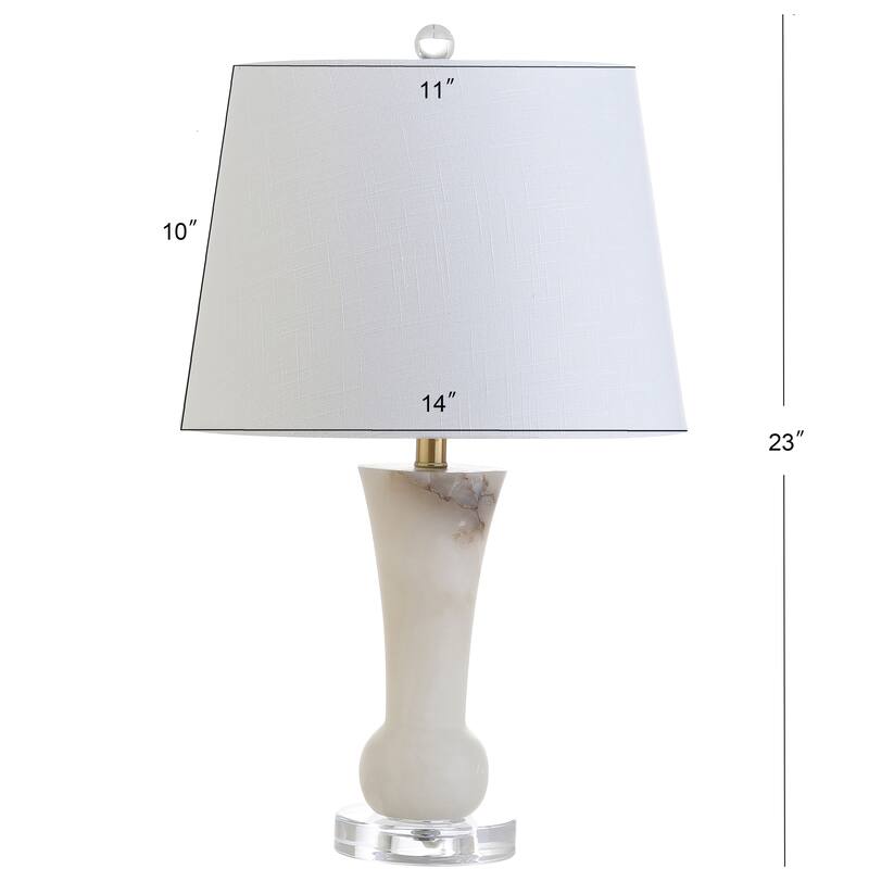 JONATHAN Y Eliza 23" Alabaster LED Table Lamp, Crystal Base