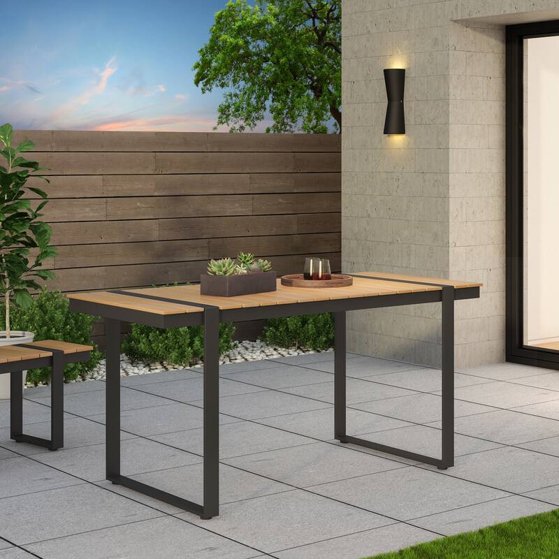 Cibola Outdoor Aluminum Dining Table by Christopher Knight Home - 62.75" W x 27.50" D x 30.00" H