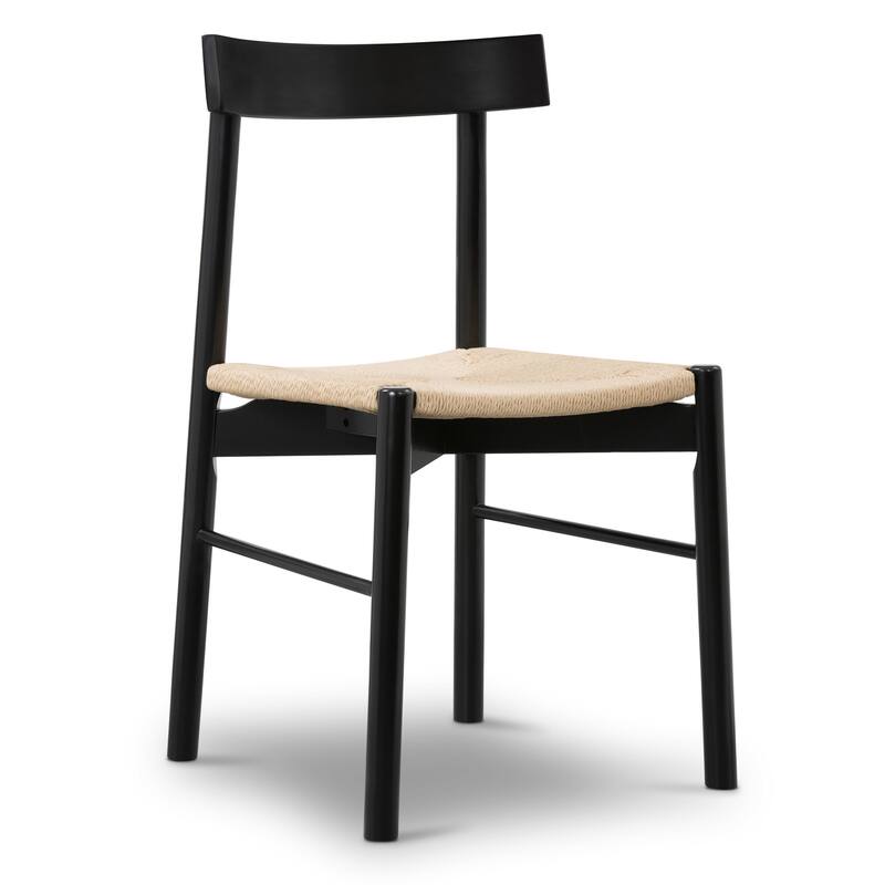 Poly & Bark Hamm Dining Chair - Solid Wood with Woven Seat