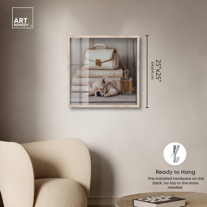 Ivory Books and Frenchie Shadowbox by Art Remedy