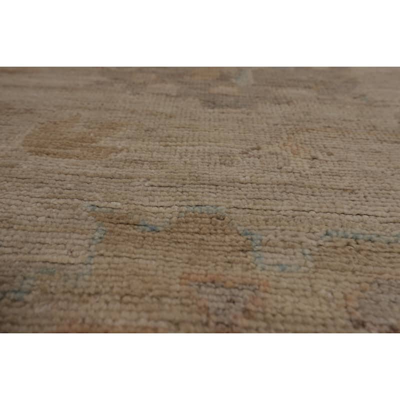 Oushak Turkish Large Rug Handmade Vegetable Dye Floral Wool Carpet - 10'3"x 13'9"