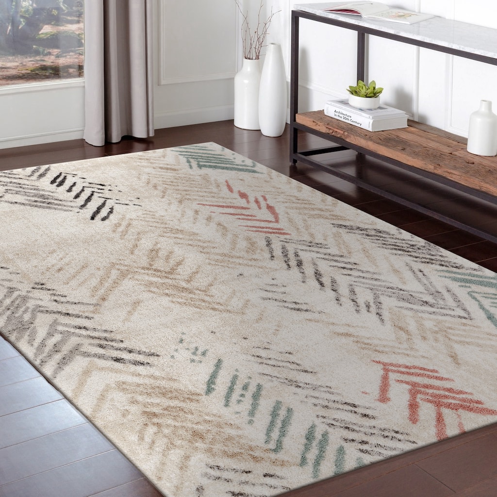 Sevita Multicolored Abstract Arrows Area Rug